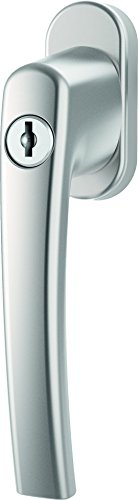 Roto Poignée de fenêtre verrouillable 40 Nm argent naturel avec vis tige carrée 7 x 32 mm