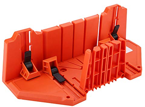 Caja de ingletes de sujeción, caja de inglete de plástico de 14 pulgadas, caja de inglete de poda, sierra de mano, herramienta de carpintería para cortar madera con abrazadera