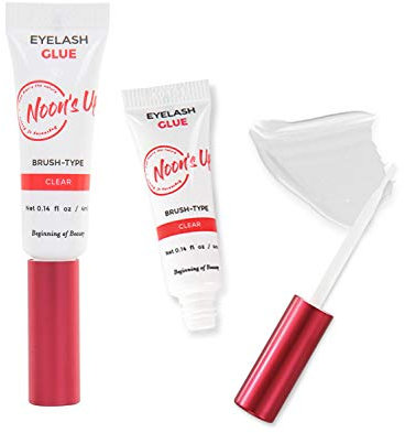 NOON'S UP Lash Glue: Waterproof 24 Hour Long-Lasting Eyelash Glue for False Lashes, Super Strong Hold, Sensitive Eyes - 0.14oz (Clear)