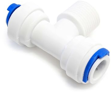 Naturewater Raccord vissé en T Jaco Filet mâle (3/8) Raccordement Tuyau Osmoseur 6,5mm & 10mm