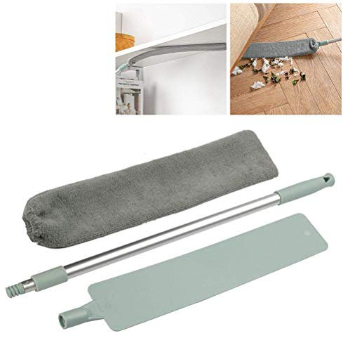 basku Cepillo De Polvo Largo,Cepillo De Limpieza De Polvo,Herramientas De Limpieza De Espacios De Ranura De Mano,Plumero De Cepillo De Limpieza TelescóPico Reutilizable para Suciedad Y Cabello