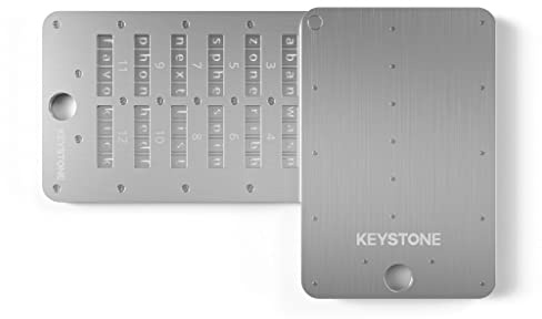 KEYSTONE Crypto Seed Storage, Crypto Capsule Metal Wallet, Cold Storage Backup, 24 Words Bitcoin Key Phrase Storage, 304 Steel Plate, Compatible with All BIP39 Wallets (Keystone Tablet Plus)