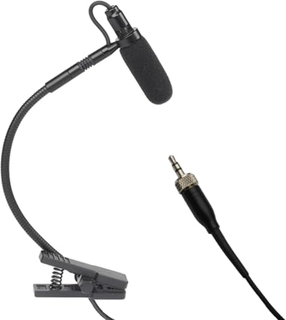 Perfeclan Instrumentenmikrofon-Kondensatorclip, flexibles Saxophonmikrofon, Schwanenhalsmikrofon für Saxophon-Blasinstrumente, Musikzubehör, L4