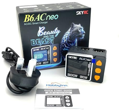 SKYRC B6ACneo RC Lipo Battery Charger RC Car Charger Balance Multi Function Charging 2S 6S 60W AC 200W DC Dual Powered LiFe LiHV NiMH Lilon Pb