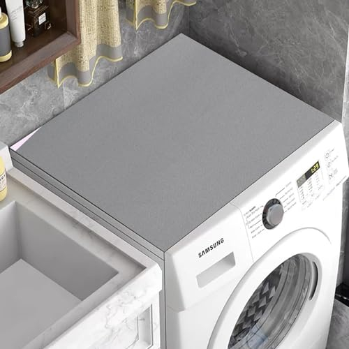 Forhome Waschmaschinenbezug [60 x 60 cm] Universal-Schutzhülle für Trockner und Waschmaschine gegen Staub – Grau, AJ-3 Dust Cover Gray-R