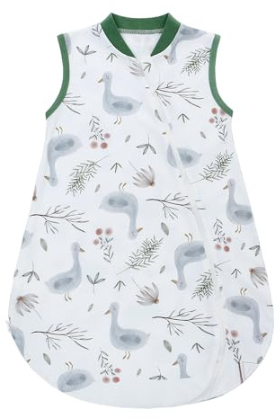 Baby sovsäck, 100 % bomull sommarsovsäck 6–18 månader, bärbar ärmlös filt för pojkar och flickor, unisex, lätt andningsbar tvättbar, storlek 78 cm, ankgrön