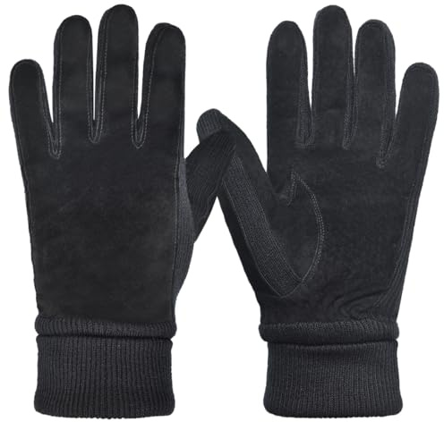 Harssidanzar Guantes de invierno para mujer guantes térmicos de ante con forro polar de lana SL024EU