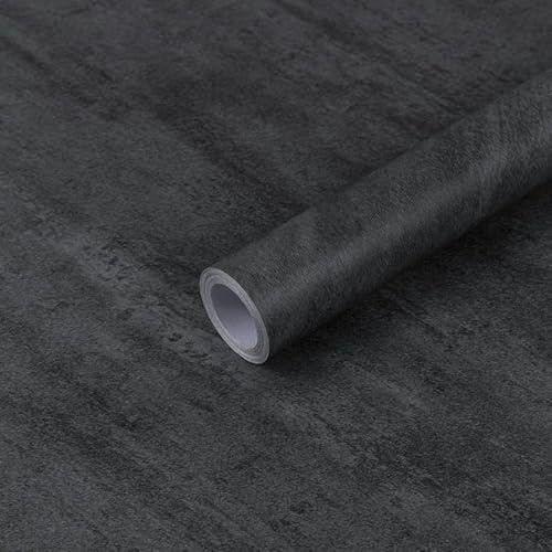 Hode Pellicola Adesiva per Mobili Cemento Grigio Scuro 40X600cm Autoadesivo PVC Mobili Cabinet Tabella Carta da Parati Vinile Impermeabile