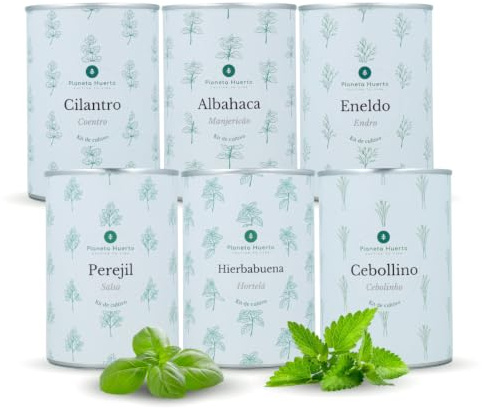 PLANETA HUERTO | Pack Cofre Kits de Cultivo Aromáticas Planeta Huerto – Set Completo para Cultivar Hierbas Frescas en Casa
