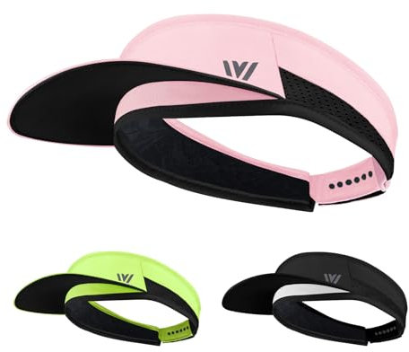 SPF 50 Golf Sonnenkappe, verstellbar für Outdoor Laufen und Joggen Sonnenvisier, atmungsaktiv, leicht mit breitem Schweißband (Rosa)