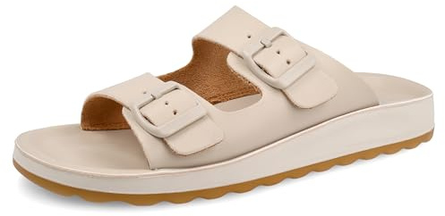 Ciabatta Donna in Evopell a Doppia Fascia con Fibbie Regolabili, Sottopiede in Evopell, Fodera Traspirante Air Flot