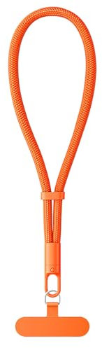 HOTUT Cordón de Correa de Muñeca de Mano, Cadena para Teléfono Móvil Corta con Parche Ultrafino, Antipérdida, Longitud Ajustable para Teléfono Móvil Camara Teclas Memoria USB Cartera -Naranja