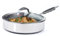 Crystals PFOA Free Frying Pan with Lid – 28cm/ 11 Inches – Non-Stick For all Induction Hobs | Scratch Resistant | Extra Deep Large | Chemical Free | Stainless Steel Skillet | Cool-Touch Plastic Handle