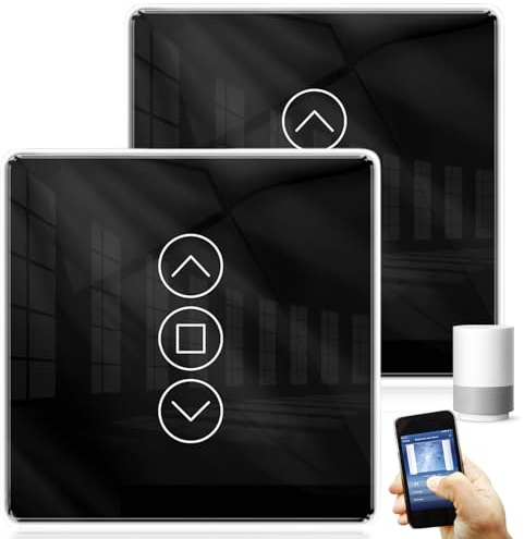 Smart Roller Shutter Switch, Wifi Smart Light Switch, WiFi Roller Shutter Timer, Compatible with Alexa/Google Home/Smart Life, Wifi Blinds Roller Shutter Control Requires Zero Conductor