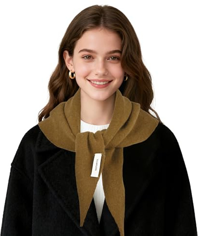 SGQTZDZQ Wool Triangle Scarf, Cashmere Black Neck Scarf for Women, Womentriangle Knitted Ladies Versatile Warm Scarves for Autumn & Winter (Yellow)