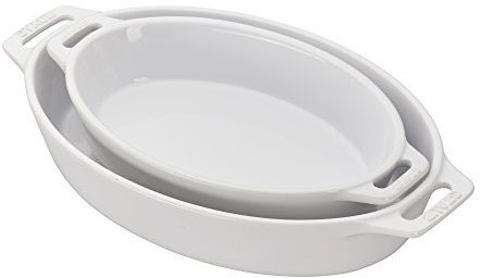 STAUB 40508-633 Oval Baking Dish Set, Ceramic, White