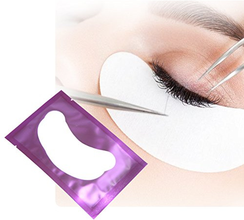 50 Paire Patchs Pour Extensions de Cils Patch de Cils Gel Patch Non Pelucheux Gel Yeux Patchs Cils Pad Eye Masque Beauté Outil (Violet)