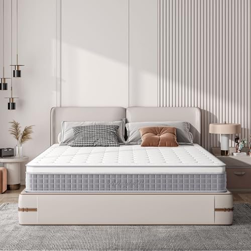 Vesgantti Matelas 140x200cm, Épaisseur 25cm, Matelas à Ressorts Ensachés en Mousse Mémoire de Forme, 7 Zones de Confort, Ferme Moyenne, Orthopédique, Oeko-Tex (H3, Box-Top Nova Fashion)
