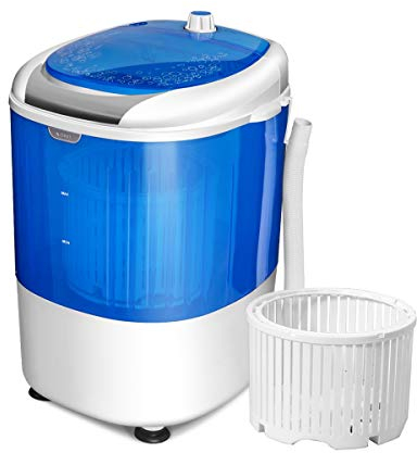 RELAX4LIFE Mini Machine à Laver Semi-automatique avec Minuteur, Mini Lave-linge Compact avec Capacité de Lavage 2 KG, 36X34X51CM, Bleu