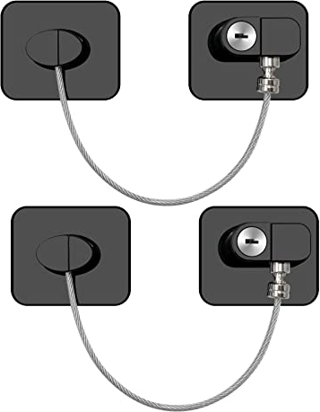 2 x Kühlschrank Schloss mit Schlüssel ohne Bohren für Kinder und Haustier, Geeignet für Kühlschränke, Waschmaschinen, Schränke, Kleiderschränke, Toiletten, Weinkühler, Fenster