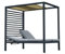 Jet-Line® | Pergola Aluminium | Liegepavillon Pavillon | Gartenliege 2-Personen | BACCARO | anthrazit | Maße: 2,1 m x 1,49 Meter | inkl. Auflage | Höhenverstellbar | Schiebadach