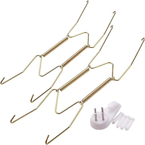 Tadipri 2 Pièces Crochets Muraux Ongles Non marquants, Un Jeu de 4 Manchons de Protection Transparents, Rond Accroche Assiette Murale, Blanc Porte Assiette Murale,Tableaux, Art décoratif(8 Pouces)