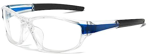Wraparound full lens Safety Glasses with Readers Sport Magnifying Safety Reading Goggles for Men Women (blue, 1.25, multiplier_x)
