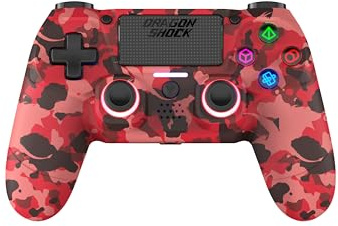 DragonShock - Mizar kabelloser Bluetooth-Controller für PS4, PC und Mobile, rot camo