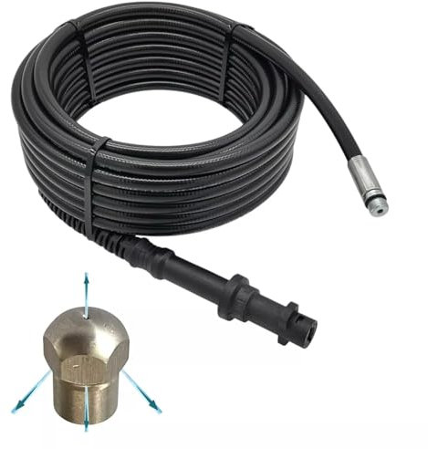 M&M Smartek Tuyau de nettoyage de canalisations de 20 m pour Kärcher Home K2 K3-K7 - Kit de nettoyage de tuyaux en spirale (buse de forage)