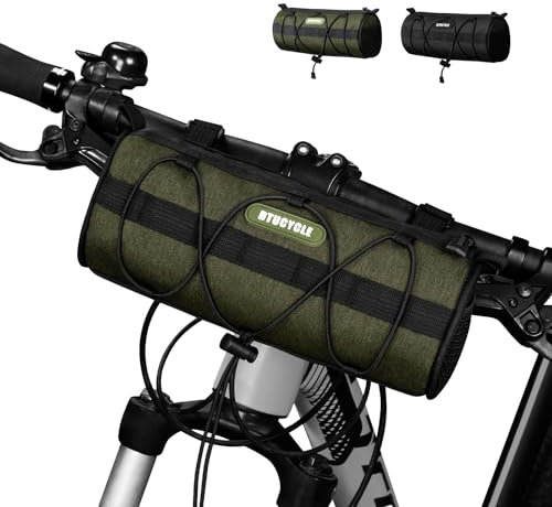 Eozakavod Bolsa para Manillar de Bicicleta Impermeable Bolsa Manillar Bicicleta MTB Multifuncional Bolsa Ciclismo Manillar con Correa de Hombro para Bicicleta de Montaña y de Carretera(2,5L, Verde)