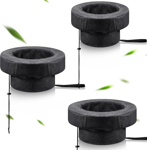 Treela 3 Pcs Fabric Floating Plant Pot Small Water Garden Pond Planter Baskets Floating Soft Soil Plant Corral Black Waterproof Aquatic Flower Islands (13.7 Inch,12.5 Inch,10 Inch)