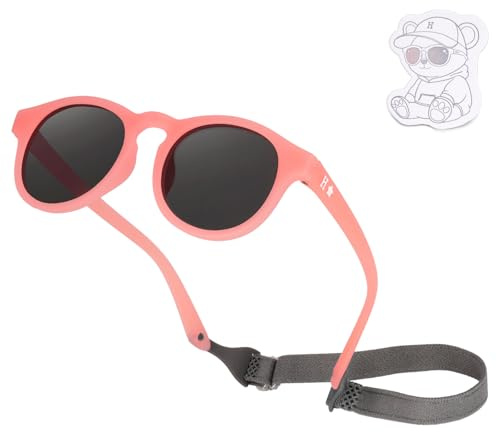 HECCEI Gafas de sol para bebé, 0-24 meses, protección UV, polarizadas, Pebble ColorShift, gafas de sol para niños y niñas, Rosa.