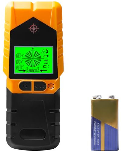 Leitungssucher Ortungsgerät, 6-in-1 Wandscanner Detektor Leitungssuchgerät Multifunktionaler Stud Finder mit LCD Anzeige&Alarm Metalldetektor Leitungssucher zum Auffinden Stromleitungen Holzbalken