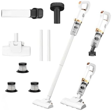 Aspirateur Balai sans Fil, 40 Minutes Autonomie Aspirateur sans Fil Puissant, Brosse Anti-Emmêlement,télescopique Léger Aspirateur Balai pour Les Poils d'animaux/Tapis/Sols Durs