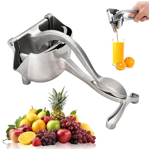 BTIUGYI Manuell citruspress - I rostfritt stål - För citroner, apelsiner, lime, granatäpplen - Robust - För bar och kök