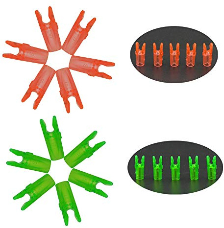 MILAEM 50pcs Encoches de Fleche Flèches Nock Plastique Nock de tir à l'arc pour Arbre de flèches ID 3.2mm (Orange)