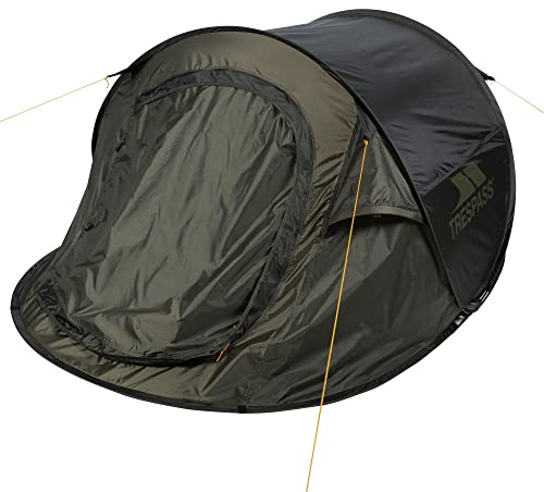 Trespass 2 Man Pop Up Tent Waterproof 2 Person Tent Taped Seams 245x145x100cm For Camping Hiking Festival with Carry Bag Swift