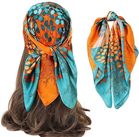 FAIRYGATE Damen Schal Kopftücher Halstuch Elegante Schal Frauen Elegant Seidenschal Business Seidentuch Scarf Bandana Taschentuch Ansatz Handgelenk Verpackungs 29012