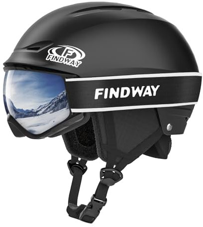 Findway Skihelm und Skibrille Set, SnowboardHelm mit Brille für Damen und Herren Erwachsene Skihelme für Männer, Frauen und Jugendliche