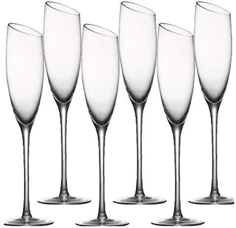 ruyi-1986 Flûtes à Champagne Verres à Champagne à Pied incassables, réutilisables, verrerie for Lave-Vaisselle, Verre à vin Rouge Haut de Gamme, Verre à vin Mousseux-6 pièces. Coupes à Champagne