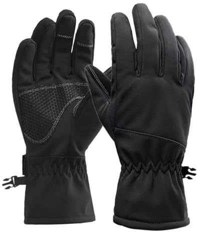 Long Keeper Guanti da Sci Invernali Impermeabili per Uomini e Donne,Caldi Touchscreen Guanti Antiscivolo per Ciclismo, Snowboard, Escursionismo, Corsa, Guida e Sport All'aria (Nera)