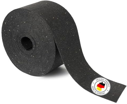 KARAT Terrassenpads auf Rolle - Abstandshalter, Trittschalldämmung, Bautenschutzmatte für Terrassen aus Gummigranulat, zuschneidbare Gummi Unterlage (10000 x 80 x 10 mm)