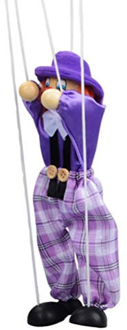 Lustige Bunte Pull String Puppenspiel Vintage Clown Holz Marionette Handwerk Spielzeug Joint Aktivität Puppe Geschenke Weihnachtsschmuck Safe Materialien Bright Farben 25 cm