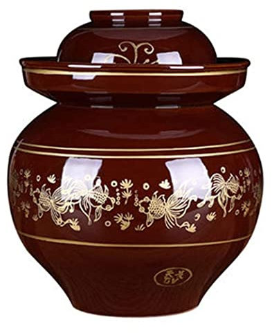 BCJMKDX Vaso di fermentazione. Vaso in Ceramica con Coperchio, Kit di fermentazione Cinese Tradizionale Grande for Pesci Rossi con Coperchio a Tenuta d'Acqua(11KG)