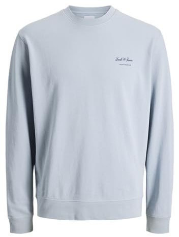 JACK & JONES Jjearchive Graphic Sweat à col Rond Noos, Bleu céleste, XXL