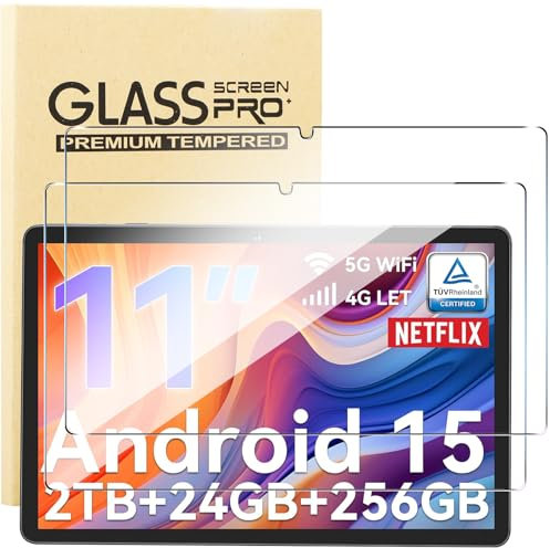 KUSINHOKA Protector de Pantalla para TABWEE W90/TABWEE T90 11 Pulgadas, [2 Pack] Cristal Templado Película Anti-arañazos, Alta Dureza, Sin Burbujas, HD Clear Vidrio Templado Tablet Protector