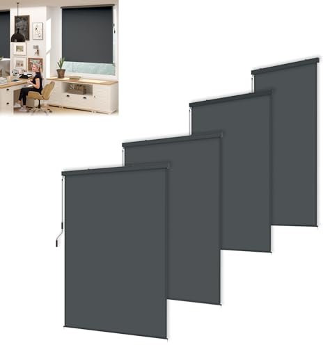 UISEBRT Store vertical 120 x 250 cm pour balcon et terrasse - Protection visuelle et solaire résistante aux intempéries avec manivelle - Store vertical pour extérieur et intérieur - Brise-vue de