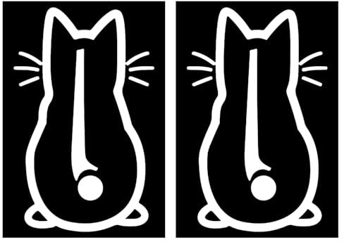 2 Piezas De Calcomanías De Limpiaparabrisas Blancas, Pegatinas De Cuerpo Impermeables, Calcomanías Creativas De Gatos, Adecuadas para Puertas De Decoración, Ventanas Y Baños.