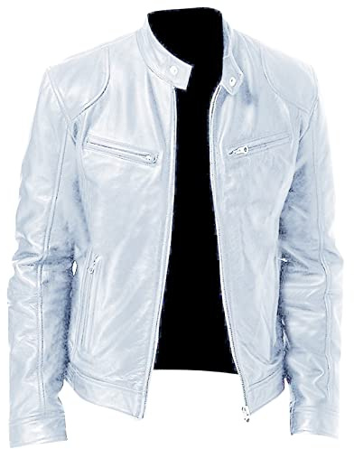 Veste en Cuir Homme Blouson Moto ete Homme Leger Pilote Vintage de Motard SynthéTique Jacket et Décontracté Look Vieilli Coupe-Vent avec Poche pour Le Sport Plein air Tenue des années 50