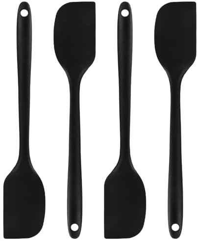 4PCS Spatola in Silicone, Spatola da Cucina Flessibile Raschietto Pasticceria Multifunzione, Spatola per Lisciatura Torte, Spatola Pasticceria per Lisciare, Raschietto da Cucina per Mescolare, Raschia